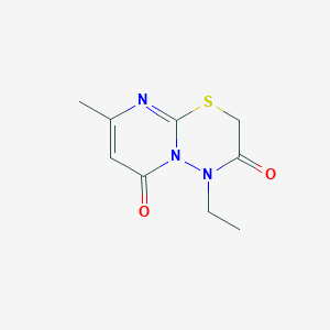 molecular formula C9H11N3O2S B11194111 4-ethyl-8-methyl-2H,6H-pyrimido[2,1-b][1,3,4]thiadiazine-3,6(4H)-dione 