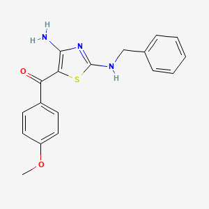 molecular formula C18H17N3O2S B11194113 [4-Amino-2-(benzylamino)-1,3-thiazol-5-yl](4-methoxyphenyl)methanone 