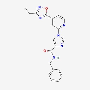 N-benzyl-1-[4-(3-ethyl-1,2,4-oxadiazol-5-yl)pyridin-2-yl]-1H-imidazole-4-carboxamide