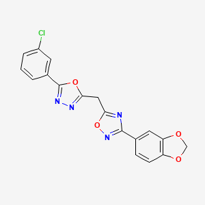 3-(1,3-Benzodioxol-5-yl)-5-{[5-(3-chlorophenyl)-1,3,4-oxadiazol-2-yl]methyl}-1,2,4-oxadiazole