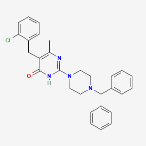 5-(2-chlorobenzyl)-2-[4-(diphenylmethyl)piperazin-1-yl]-6-methylpyrimidin-4(3H)-one