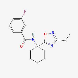 N-[1-(3-ethyl-1,2,4-oxadiazol-5-yl)cyclohexyl]-3-fluorobenzamide