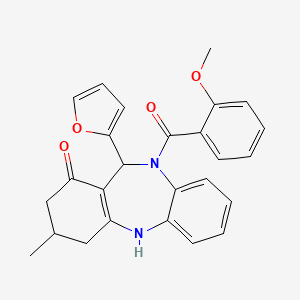 11-(furan-2-yl)-10-[(2-methoxyphenyl)carbonyl]-3-methyl-2,3,4,5,10,11-hexahydro-1H-dibenzo[b,e][1,4]diazepin-1-one