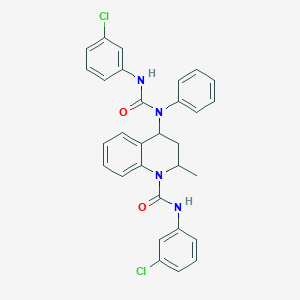 molecular formula C30H26Cl2N4O2 B11194274 N-(3-chlorophenyl)-4-((((3-chlorophenyl)amino)carbonyl)(phenyl)amino)-2-methyl-3,4-dihydro-1(2H)-quinolinecarboxamide 