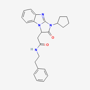 molecular formula C24H26N4O2 B11194280 2-(1-cyclopentyl-2-oxo-2,3-dihydro-1H-imidazo[1,2-a]benzimidazol-3-yl)-N-(2-phenylethyl)acetamide 