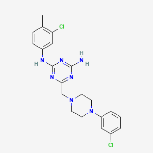 N-(3-chloro-4-methylphenyl)-6-((4-(3-chlorophenyl)-1-piperazinyl)methyl)-1,3,5-triazine-2,4-diamine