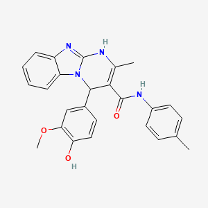 molecular formula C26H24N4O3 B11194307 4-(4-hydroxy-3-methoxyphenyl)-2-methyl-N-(4-methylphenyl)-1,4-dihydropyrimido[1,2-a]benzimidazole-3-carboxamide 