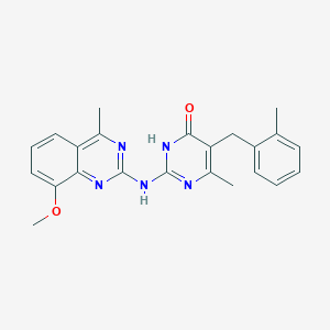 2-[(8-methoxy-4-methylquinazolin-2-yl)amino]-6-methyl-5-(2-methylbenzyl)pyrimidin-4(3H)-one