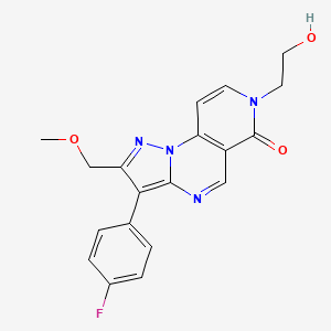 molecular formula C19H17FN4O3 B11194348 3-(4-fluorophenyl)-7-(2-hydroxyethyl)-2-(methoxymethyl)pyrazolo[1,5-a]pyrido[3,4-e]pyrimidin-6(7H)-one 