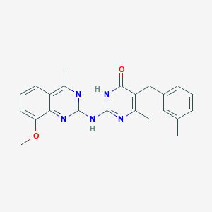 2-[(8-methoxy-4-methylquinazolin-2-yl)amino]-6-methyl-5-(3-methylbenzyl)pyrimidin-4(3H)-one