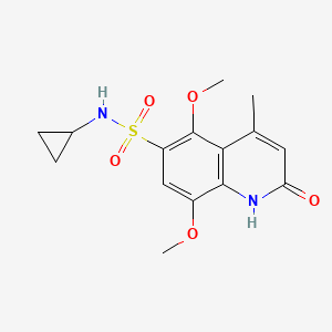 molecular formula C15H18N2O5S B11194355 N-cyclopropyl-5,8-dimethoxy-4-methyl-2-oxo-1,2-dihydroquinoline-6-sulfonamide 