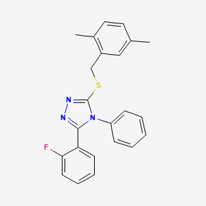 molecular formula C23H20FN3S B11194364 3-{[(2,5-dimethylphenyl)methyl]sulfanyl}-5-(2-fluorophenyl)-4-phenyl-4H-1,2,4-triazole 