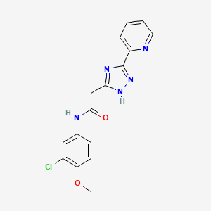 N-(3-chloro-4-methoxyphenyl)-2-[3-(pyridin-2-yl)-1H-1,2,4-triazol-5-yl]acetamide