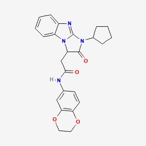 molecular formula C24H24N4O4 B11194445 2-(1-cyclopentyl-2-oxo-2,3-dihydro-1H-imidazo[1,2-a]benzimidazol-3-yl)-N-(2,3-dihydro-1,4-benzodioxin-6-yl)acetamide 