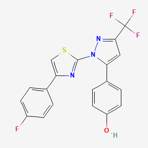 4-{1-[4-(4-fluorophenyl)-1,3-thiazol-2-yl]-3-(trifluoromethyl)-1H-pyrazol-5-yl}phenol