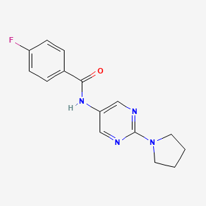 4-Fluoro-N-[2-(pyrrolidin-1-YL)pyrimidin-5-YL]benzamide