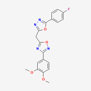 3-(3,4-Dimethoxyphenyl)-5-{[5-(4-fluorophenyl)-1,3,4-oxadiazol-2-yl]methyl}-1,2,4-oxadiazole