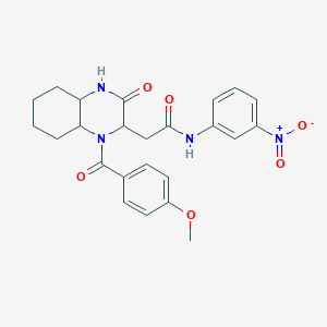 molecular formula C24H26N4O6 B11194480 2-{1-[(4-methoxyphenyl)carbonyl]-3-oxodecahydroquinoxalin-2-yl}-N-(3-nitrophenyl)acetamide 