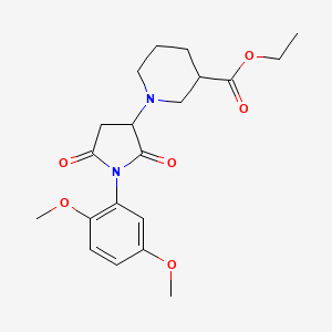 molecular formula C20H26N2O6 B11194495 Ethyl 1-[1-(2,5-dimethoxyphenyl)-2,5-dioxopyrrolidin-3-yl]piperidine-3-carboxylate 