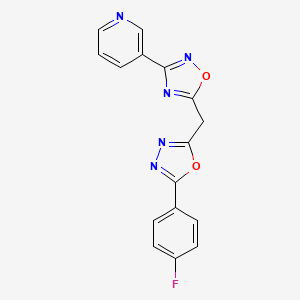 3-(5-{[5-(4-Fluorophenyl)-1,3,4-oxadiazol-2-yl]methyl}-1,2,4-oxadiazol-3-yl)pyridine