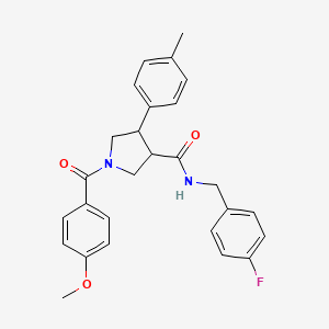 N-[(4-fluorophenyl)methyl]-1-(4-methoxybenzoyl)-4-(4-methylphenyl)pyrrolidine-3-carboxamide