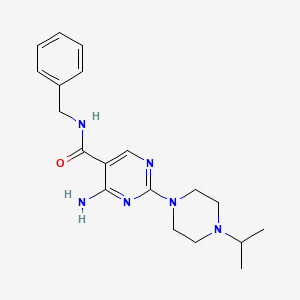 4-amino-N-benzyl-2-[4-(propan-2-yl)piperazin-1-yl]pyrimidine-5-carboxamide