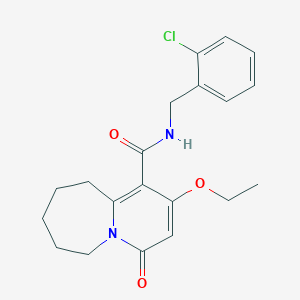 molecular formula C20H23ClN2O3 B11194534 N-(2-chlorobenzyl)-2-ethoxy-4-oxo-4,6,7,8,9,10-hexahydropyrido[1,2-a]azepine-1-carboxamide 