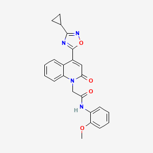 2-[4-(3-cyclopropyl-1,2,4-oxadiazol-5-yl)-2-oxoquinolin-1(2H)-yl]-N-(2-methoxyphenyl)acetamide