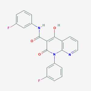 N,1-bis(3-fluorophenyl)-4-hydroxy-2-oxo-1,2-dihydro-1,8-naphthyridine-3-carboxamide