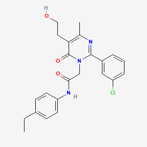 molecular formula C23H24ClN3O3 B11194585 2-[2-(3-chlorophenyl)-5-(2-hydroxyethyl)-4-methyl-6-oxopyrimidin-1(6H)-yl]-N-(4-ethylphenyl)acetamide 