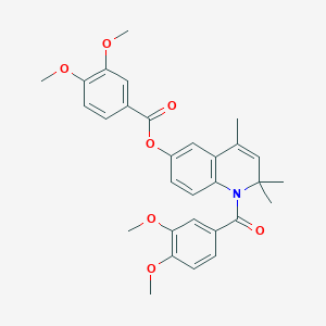 1-[(3,4-Dimethoxyphenyl)carbonyl]-2,2,4-trimethyl-1,2-dihydroquinolin-6-yl 3,4-dimethoxybenzoate