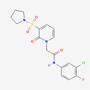 N-(3-chloro-4-fluorophenyl)-2-[2-oxo-3-(pyrrolidin-1-ylsulfonyl)pyridin-1(2H)-yl]acetamide