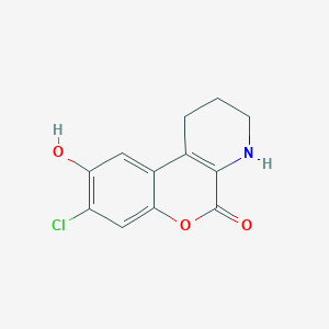 molecular formula C12H10ClNO3 B11194596 8-chloro-9-hydroxy-1,2,3,4-tetrahydro-5H-chromeno[3,4-b]pyridin-5-one 