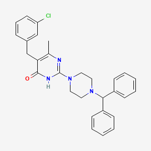 5-(3-chlorobenzyl)-2-[4-(diphenylmethyl)piperazin-1-yl]-6-methylpyrimidin-4(3H)-one