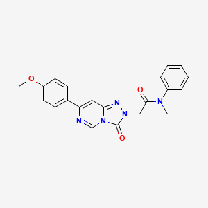 molecular formula C22H21N5O3 B11194617 2-[7-(4-methoxyphenyl)-5-methyl-3-oxo[1,2,4]triazolo[4,3-c]pyrimidin-2(3H)-yl]-N-methyl-N-phenylacetamide 