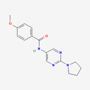 4-Methoxy-N-[2-(pyrrolidin-1-YL)pyrimidin-5-YL]benzamide