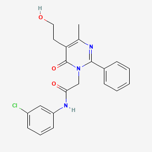 N-(3-chlorophenyl)-2-[5-(2-hydroxyethyl)-4-methyl-6-oxo-2-phenylpyrimidin-1(6H)-yl]acetamide