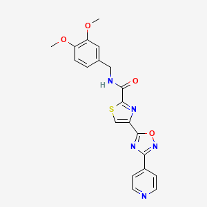 molecular formula C20H17N5O4S B11194645 N-(3,4-dimethoxybenzyl)-4-[3-(pyridin-4-yl)-1,2,4-oxadiazol-5-yl]-1,3-thiazole-2-carboxamide 