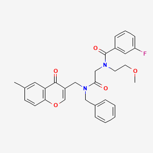 N-[2-[benzyl-[(6-methyl-4-oxochromen-3-yl)methyl]amino]-2-oxoethyl]-3-fluoro-N-(2-methoxyethyl)benzamide