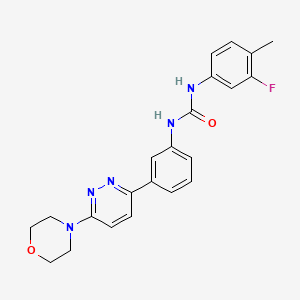 molecular formula C22H22FN5O2 B11194669 1-(3-Fluoro-4-methylphenyl)-3-(3-(6-morpholinopyridazin-3-yl)phenyl)urea 