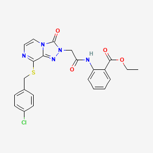 ethyl 2-[({8-[(4-chlorobenzyl)sulfanyl]-3-oxo[1,2,4]triazolo[4,3-a]pyrazin-2(3H)-yl}acetyl)amino]benzoate