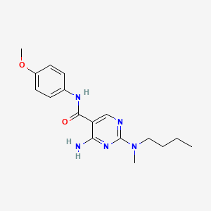 molecular formula C17H23N5O2 B11194705 4-amino-2-[butyl(methyl)amino]-N-(4-methoxyphenyl)pyrimidine-5-carboxamide 