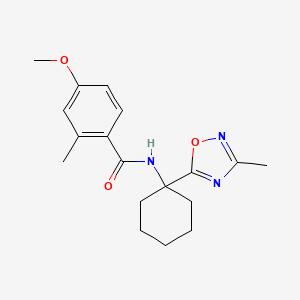 molecular formula C18H23N3O3 B11194719 4-methoxy-2-methyl-N-[1-(3-methyl-1,2,4-oxadiazol-5-yl)cyclohexyl]benzamide 