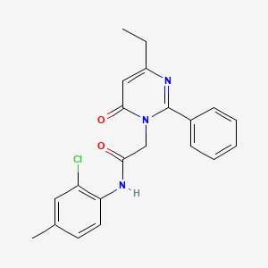 molecular formula C21H20ClN3O2 B11194726 N-(2-chloro-4-methylphenyl)-2-(4-ethyl-6-oxo-2-phenylpyrimidin-1(6H)-yl)acetamide 