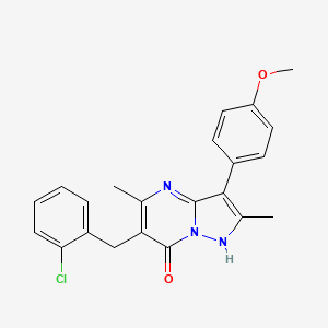 molecular formula C22H20ClN3O2 B11194740 6-(2-chlorobenzyl)-3-(4-methoxyphenyl)-2,5-dimethylpyrazolo[1,5-a]pyrimidin-7(4H)-one 