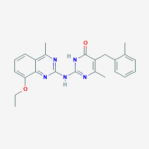 2-[(8-ethoxy-4-methylquinazolin-2-yl)amino]-6-methyl-5-(2-methylbenzyl)pyrimidin-4(3H)-one