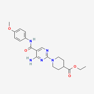 molecular formula C20H25N5O4 B11194750 Ethyl 1-{4-amino-5-[(4-methoxyphenyl)carbamoyl]pyrimidin-2-yl}piperidine-4-carboxylate 