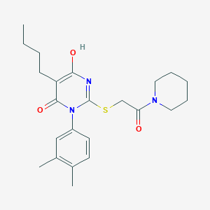 5-butyl-3-(3,4-dimethylphenyl)-6-hydroxy-2-{[2-oxo-2-(piperidin-1-yl)ethyl]sulfanyl}pyrimidin-4(3H)-one