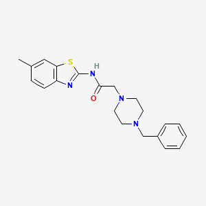 molecular formula C21H24N4OS B11194773 2-(4-benzylpiperazin-1-yl)-N-(6-methyl-1,3-benzothiazol-2-yl)acetamide 