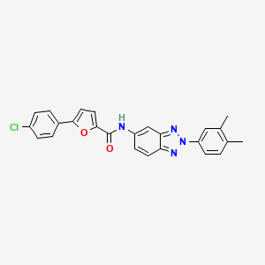 molecular formula C25H19ClN4O2 B11194780 5-(4-chlorophenyl)-N-[2-(3,4-dimethylphenyl)-2H-benzotriazol-5-yl]furan-2-carboxamide 